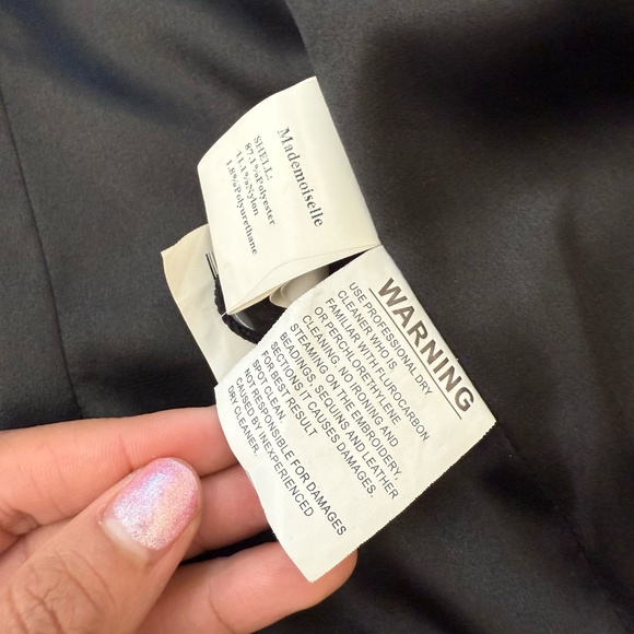 Moiselle Black Corduroy Sparkle Blazer Jacket Size 2 - Made in Italy - Picture 6 of 7